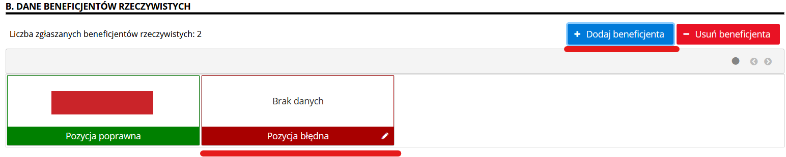 Lista beneficjentów rzeczywistych — dodawanie kolejnej osoby